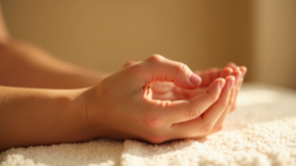 Dettaglio di mani in gesto di rilassamento durante una sessione di mindfulness